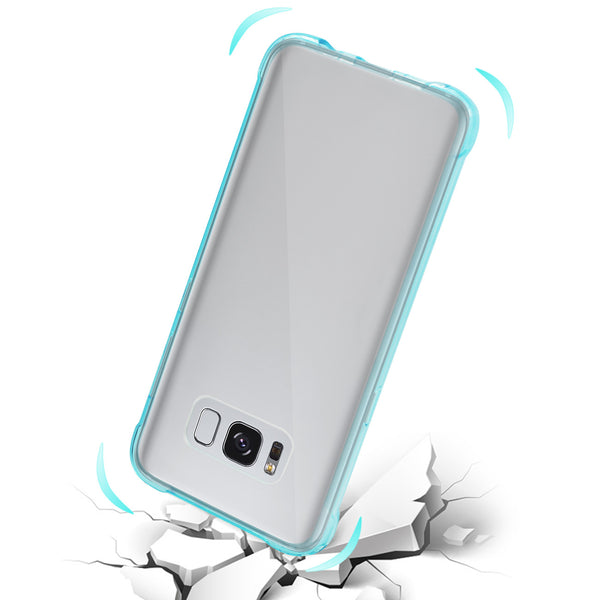 Case Designed For Samsung Galaxy S8 Clear Bumper With Air Cushion Protection In Clear Navy
