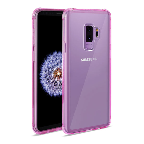 Case Designed For Samsung Galaxy S9 Plus Clear Bumper With Air Cushion Protection In Clear Hot Pink