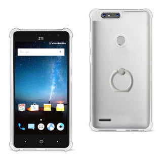 Case Designed For ZTE Blade Z Max / Z982 / ZTE SEquoia Transparent Air Cushion Protector Bumper With Ring Holder In Clear