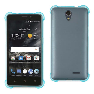 Case Designed For ZTE Maven 2 / Chapel (Z831) Clear Bumper With Air Cushion Protection In Clear Navy