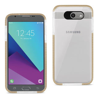 Case Designed For Samsung Galaxy J7 V (2017) Soft Transparent TPU In Clear Gold