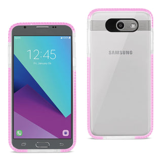 Case Designed For Samsung Galaxy J7 V (2017) Soft Transparent TPU In Clear Pink