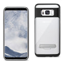 Case Designed For Samsung Galaxy S8 Edge / S8 Plus Transparent Bumper With Kickstand And Matte Inner Finish In Clear Black