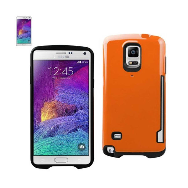 Case Designed For Samsung Galaxy Note 4 Candy Shield With Card Holder In Orange