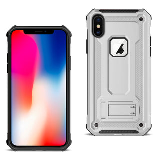 Case Designed For Apple iPhone XS With Kickstand In Silver