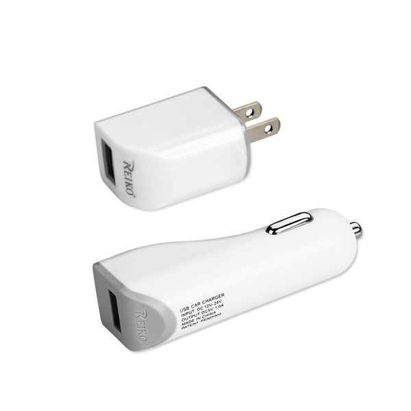 Charger Compatible With iPhone 4G 1 Amp 3-In-1 Car Charger Wall Adapter With Cable In White