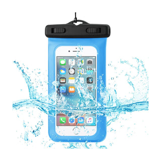 Case Designed For Waterproof For 4.7 Inches Devices With Floating Adjustable Wrist Strap In Blue