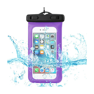 Case Designed For Waterproof For 4.7 Inches Devices With Floating Adjustable Wrist Strap In Purple