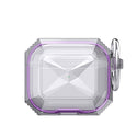 Apple Airpods 3 Case Rugged Drop-proof Ultra Clear Thick with Corner Drop Protection + Carabiner - Purple