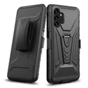 Case for Samsung Galaxy A14 5G with Tempered Glass Screen Protector Heavy Duty Protective Phone Built-In Kickstand Rugged Shockproof Protective Phone - Black