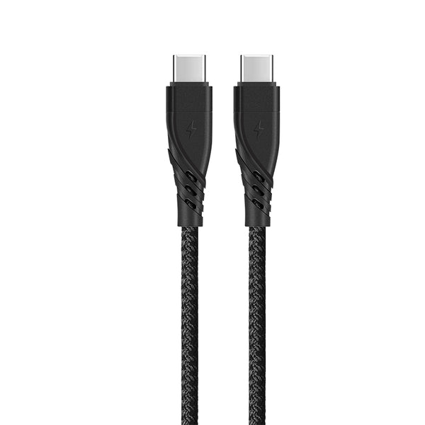 Universal 60W Pd Type-C To Type-C 3 Feet Super Fast Charging Data Cable with Retail Packaging - Black