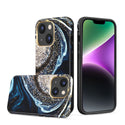 Apple iPhone 14 Case Rugged Drop-proof Marble with Glitter - Black Blue Marble
