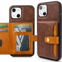 Apple iPhone 14 Case Rugged Drop-proof Wallet Multi-Card 5 Credit Card & ID Slots - Brown