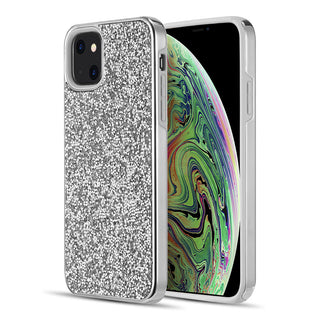 Case For iPhone 15 Plus (6.7") Diamond Platinum Collection Hybrid Bumper With Electroplated Frame - Silver