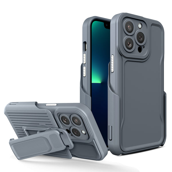 Case for Apple iPhone 14 Pro Max (6.7") Explore Max Series Premium Holster Combo with Secure Clip-On Holster & Camera Opening - Grey