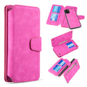 Apple iPhone 14 Plus Case Detachable Rugged Drop-proof Flip Wallet - Hot Pink