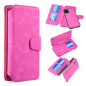 Apple iPhone 14 Pro Case Detachable Rugged Drop-proof Flip Wallet - Hot Pink