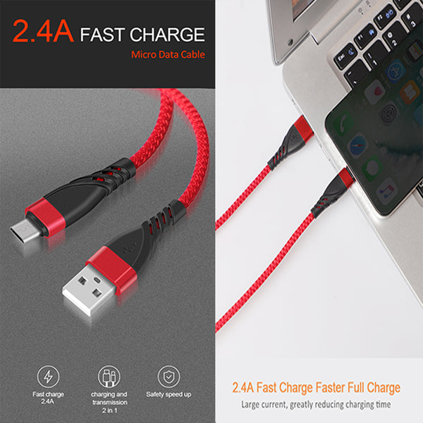 Universal USB Type-C 3 Feet Super Fast Charging Data Cable with Retail Packaging - Grey