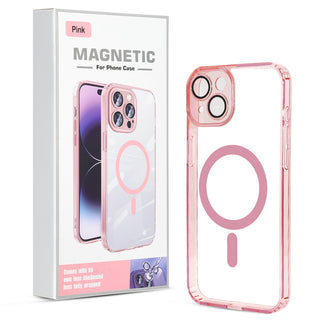 Case For iPhone 15 (6.1") The Everyday Compatible with Magsafe Protective Transparent With Precise Camera Lens Cover Protection And Full Retail Ready Packaging - Pink Transparent