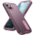 Apple iPhone 14 Case Rugged Drop-Proof with Kickstand - Lavender / Rose