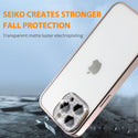 Apple iPhone 14 Pro Case Rugged Drop-Proof Transparent Clear Diamond Design with Raised Camera Lens Protection - Rose Gold