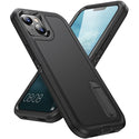 Apple iPhone 14 Plus Case Rugged Drop-Proof with Kickstand - Black / Black