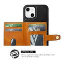 Apple iPhone 14 Case Rugged Drop-Proof Wallet Multi-Card 5 Credit Card & ID Slots - Black