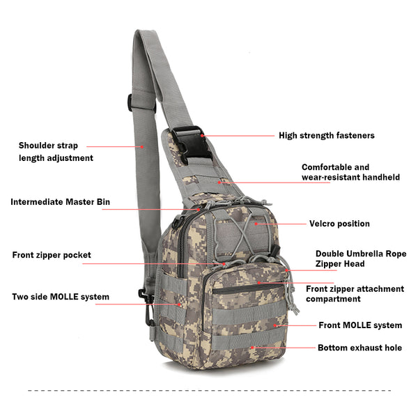 For Apple iPad Mini-Apple iPad 11" Univeral Tactical Outdoor Sling Backpack for Camping Hiking with Large Storage Compartments Made with High Quality Waterproof Nylon Fabric Wearproof and Tear Resistant - Army Camo 2