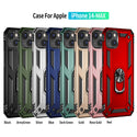Case for Apple iPhone 15 Plus (6.7") Rubberized Hybrid Protective with Shock Absorption & Built-In Rotatable Ring Stand - Black