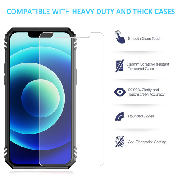 Tempered Glass Screen Protector for Apple iPhone 14 (6.1") / Apple iPhone 14 Pro (6.1") / Apple iPhone 13 (6.1") / Apple iPhone 13 Pro (6.1") / Apple iPhone 12 (6.1") / Apple iPhone 12 Pro (6.1") - 10 Pack