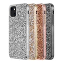 Apple iPhone 14 Plus Case Rugged Drop-Proof Diamond Platinum Bumper with Electroplated Frame - Silver