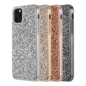 Apple iPhone 14 Pro Max Case Rugged Drop-Proof Diamond Platinum Bumper with Electroplated Frame - Silver