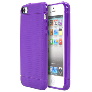 Apple iPhone 5, iPhone 5S, iPhone SE Case Rugged Drop-proof Dotted TPU Back Cover - Purple