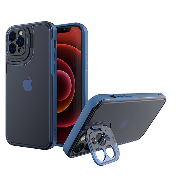 Apple iPhone 13 Pro Case Rugged Drop-proof Tinted with Raised Camera Protection & Stand Kickstand - Blue