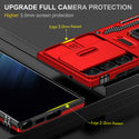 Samsung Galaxy S23 Ultra Case Rugged Drop-Proof Military Style with Sliding Camera Protection Cover & Rotatable Ring Holder Stand Kickstand - Red