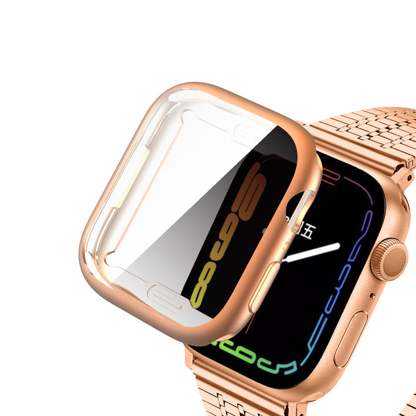 Case for Apple Watch Series 7 Full Soft Slim 41mm Cover Frame Protective TPU Soft - Rose Gold