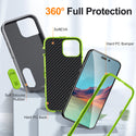 Apple iPhone 14 Pro Max Case Rugged Drop-Proof with Kickstand - Grey / Lime Green