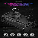 Apple iPhone 14 Plus Case Rugged Drop-Proof with Impact Absorption & Built-In Rotatable Ring Holder Stand Kickstand - Black