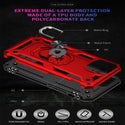 Case for Apple iPhone 14 (6.1") / Apple iPhone 13 (6.1") Rubberized Hybrid Protective with Shock Absorption & Built-In Rotatable Ring Stand - Red