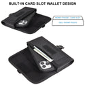 Universal Case Rugged Drop-Proof 7" Extra Large Nylon Horizontal Pouch with Front Buckle & Card Slot - Black
