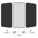 Full Coverage Privacy Tempered Glass Protector for Apple iPhone 14 (6.1") / Apple iPhone 13 Pro (6.1") / Apple iPhone 13 (6.1") - Black