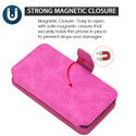 Apple iPhone 14 Pro Max Case Detachable Rugged Drop-Proof Flip Wallet - Hot Pink