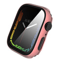 Case for Apple Watch Series 7 45mm Tempered Glass Shockproof Full Cover - Pink