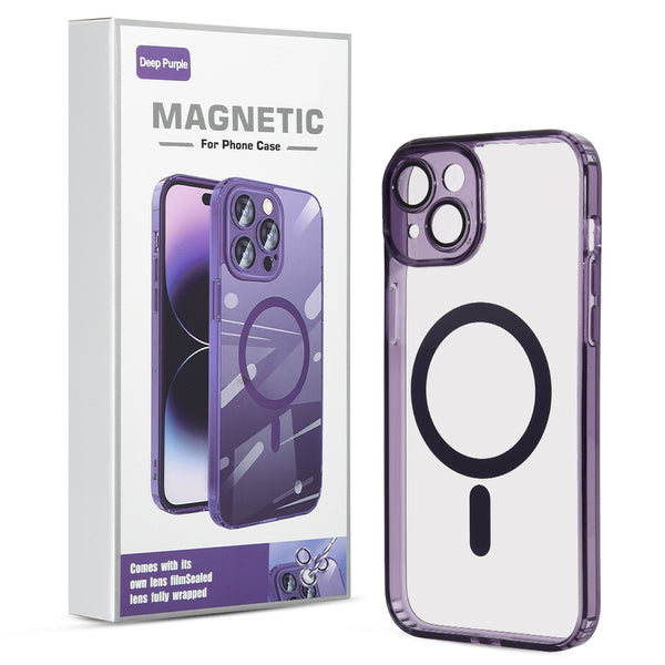 Case For iPhone 15 Plus (6.7") The Everyday Compatible with Magsafe Protective Transparent With Precise Camera Lens Cover Protection And Full Retail Ready Packaging - Purple Transparent