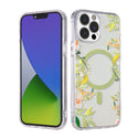 Apple iPhone 14 Pro Max Case Rugged Drop-proof Floral Design MagSafe Compatible with Raise Camera Protection - Sage
