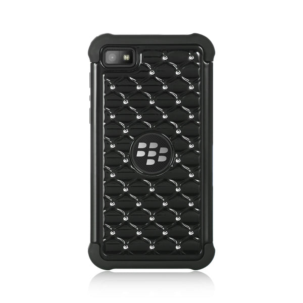 BlackBerry Z10 Case Rugged Drop-proof Studded Diamond Black