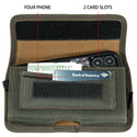 Universal Case Rugged Drop-Proof 7" Inch Nylon Horizontal Pouch with Dual Credit Card Slots - Midnight Green