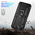 Apple iPhone 14 Case Rugged Drop-Proof with Impact Absorption & Built-In Rotatable Ring Holder Stand Kickstand + Holster Clip - Black