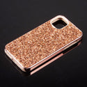 Apple iPhone 14 Pro Case Rugged Drop-Proof Diamond Platinum Bumper with Electroplated Frame - Rose Gold