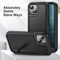 Apple iPhone 14 Case Rugged Drop-Proof with Kickstand - Black / Black